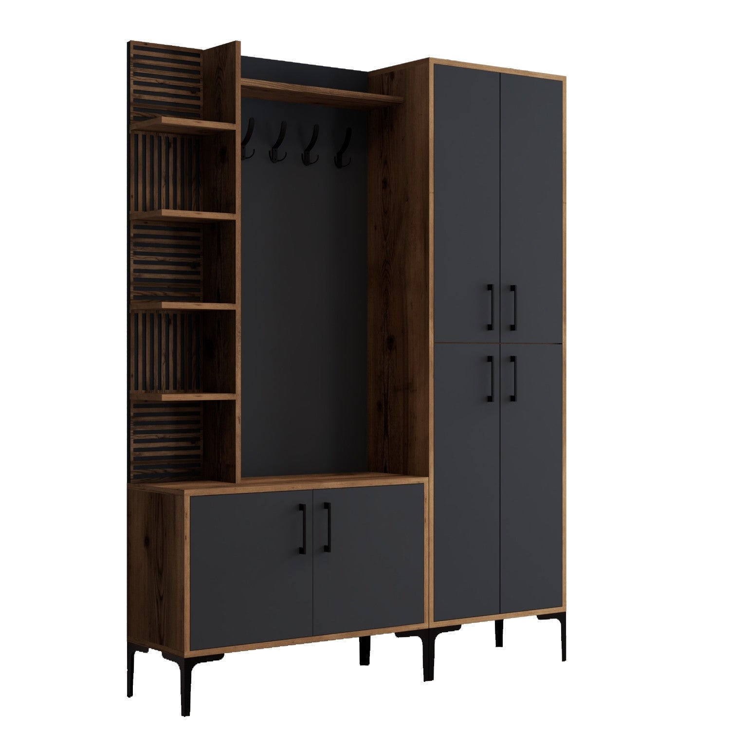 Stalak za hodnik Viyana DA - Walnut, Anthracite | AG-vitahome.hr