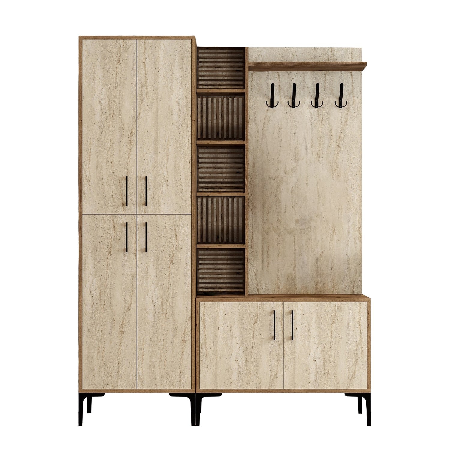 Stalak za hodnik Viyana Da - Walnut, Travertine | AG-vitahome.hr