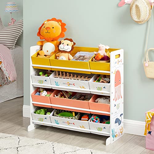 Stalak za igračke, organizator za dječju sobu, 83 x 38 x 78 cm, bjeli i šareni | SONGMICS-vitahome.hr