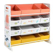 Stalak za igračke, organizator za dječju sobu, 83 x 38 x 78 cm, bjeli i šareni | SONGMICS-vitahome.hr