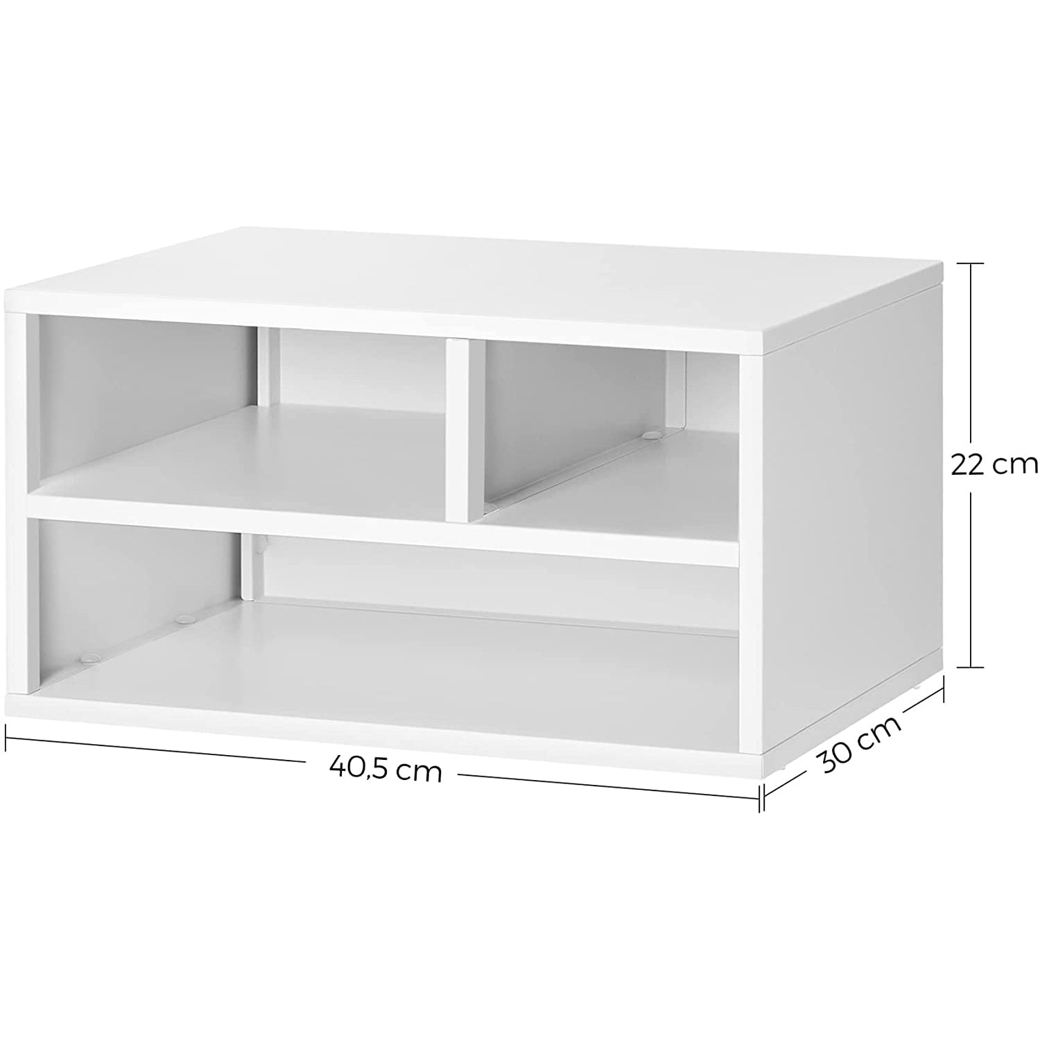 Stalak za ispis na policama, multifunkcionalni stalak, 40,5 x 22 x 30 cm, bijeli | SONGMICS-vitahome.hr