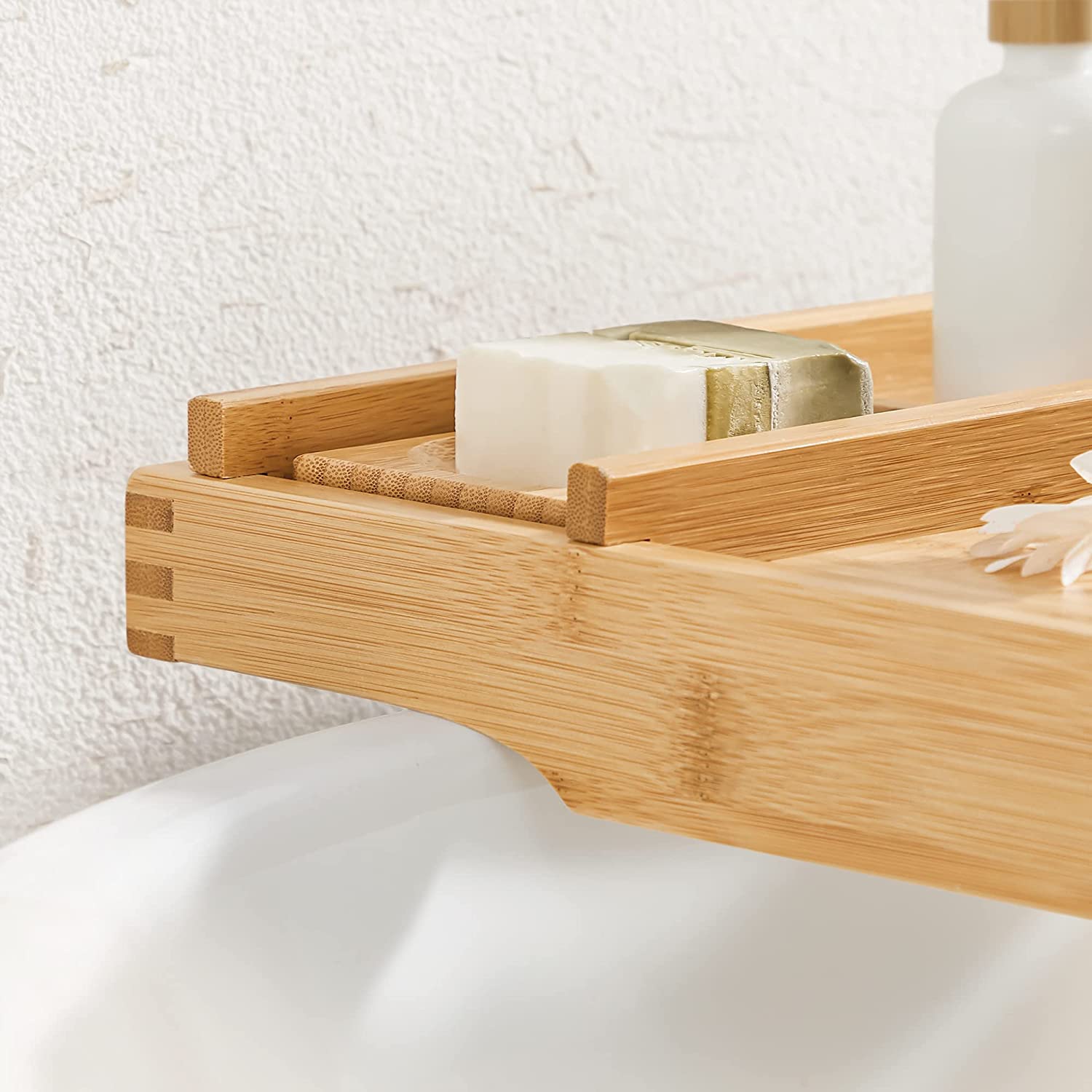 Stalak za kadu od bambusa 75-109 cm | SONGMICS-vitahome.hr