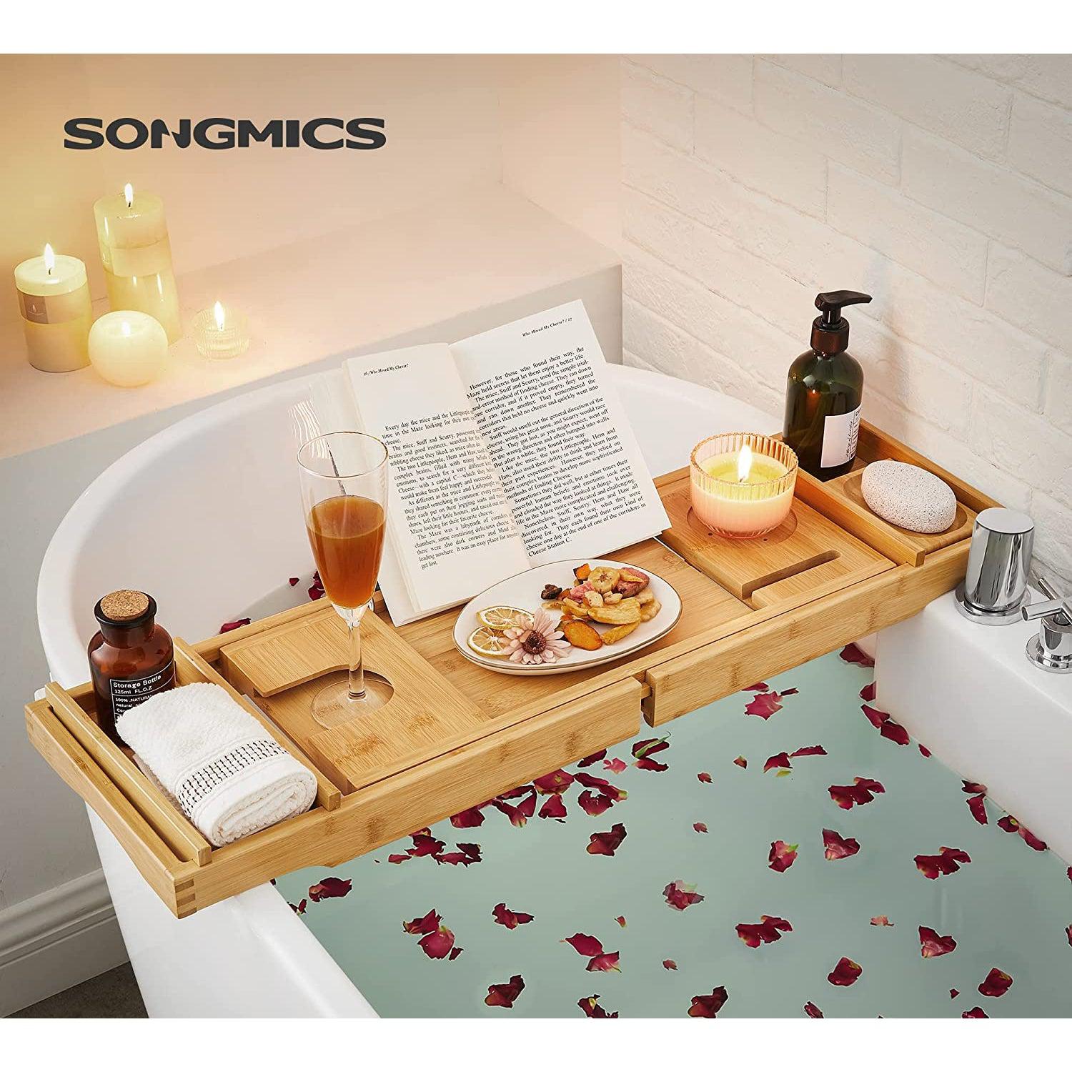 Stalak za kadu od bambusa 75-109 cm | SONGMICS-vitahome.hr