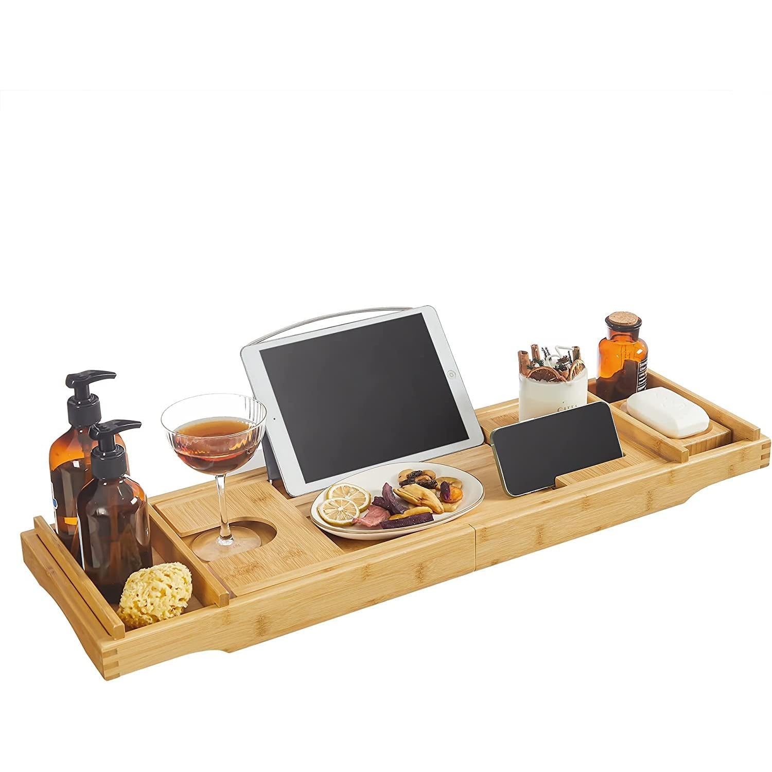 Stalak za kadu od bambusa 75-109 cm | SONGMICS-vitahome.hr