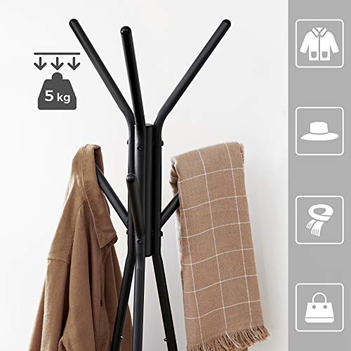 Stalak za kapute industrijskog stila, 49,5 x 49,5 x 179 cm, sive i crne boje | VASAGLE-vitahome.hr