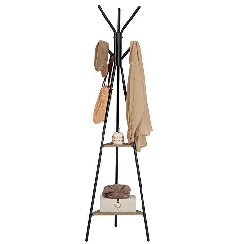 Stalak za kapute industrijskog stila, 49,5 x 49,5 x 179 cm, sive i crne boje | VASAGLE-vitahome.hr