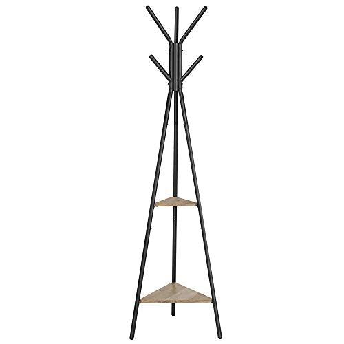 Stalak za kapute industrijskog stila, 49,5 x 49,5 x 179 cm, sive i crne boje | VASAGLE-vitahome.hr