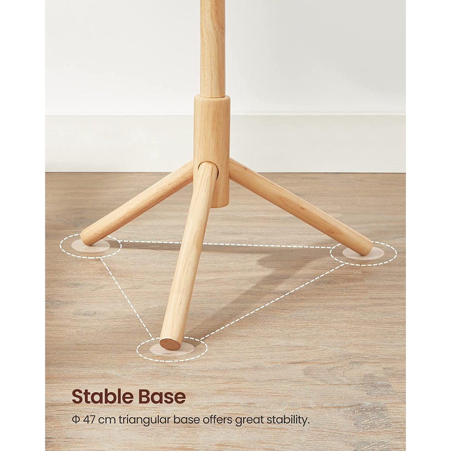 Stalak za kapute od punog drva s 8 kuka visine 175 cm | VASAGLE-vitahome.hr