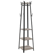 Stalak za kapute s policama, industrijskos stila, 43 x 43 x 180 cm, sivo crni | VASAGLE-vitahome.hr