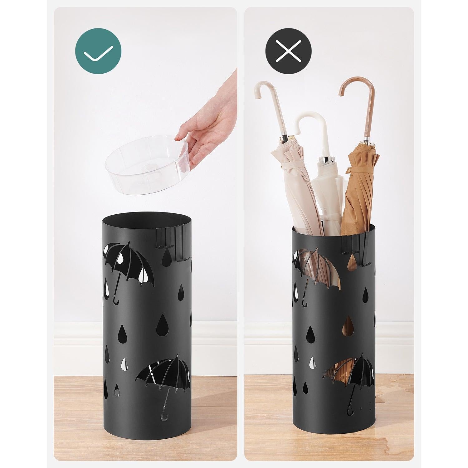 Stalak za kišobrane, 17 x 17 x 41 cm, crne boje | SONGMICS-SONGMICS-Vita Home
