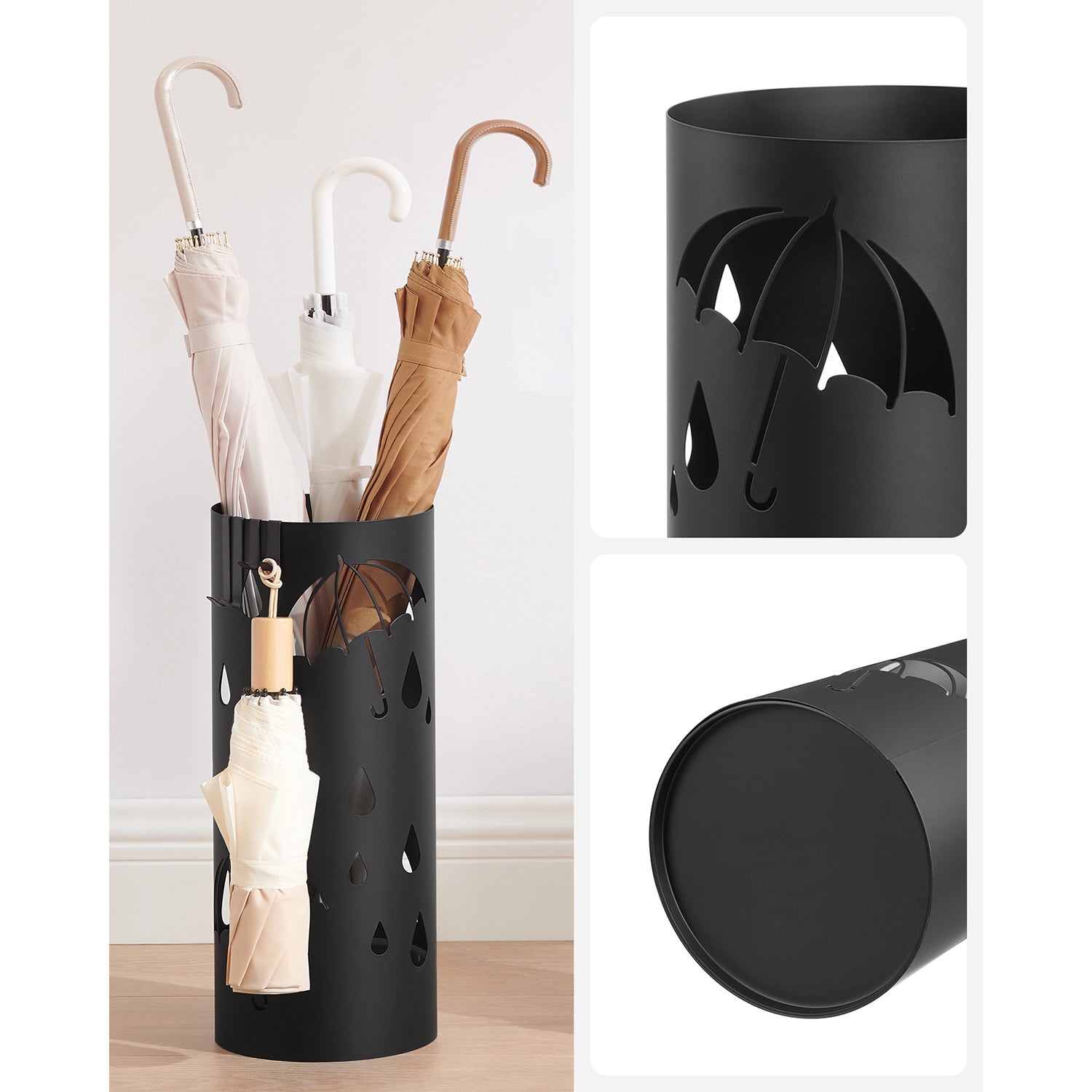 Stalak za kišobrane, 17 x 17 x 41 cm, crne boje | SONGMICS-SONGMICS-Vita Home