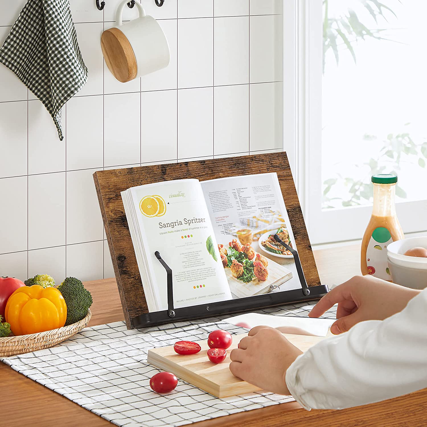 stalak za knjige, držač za knjige, sklopivi držač za tablet podesiv u 5 kutova | SONGMICS-vitahome.hr