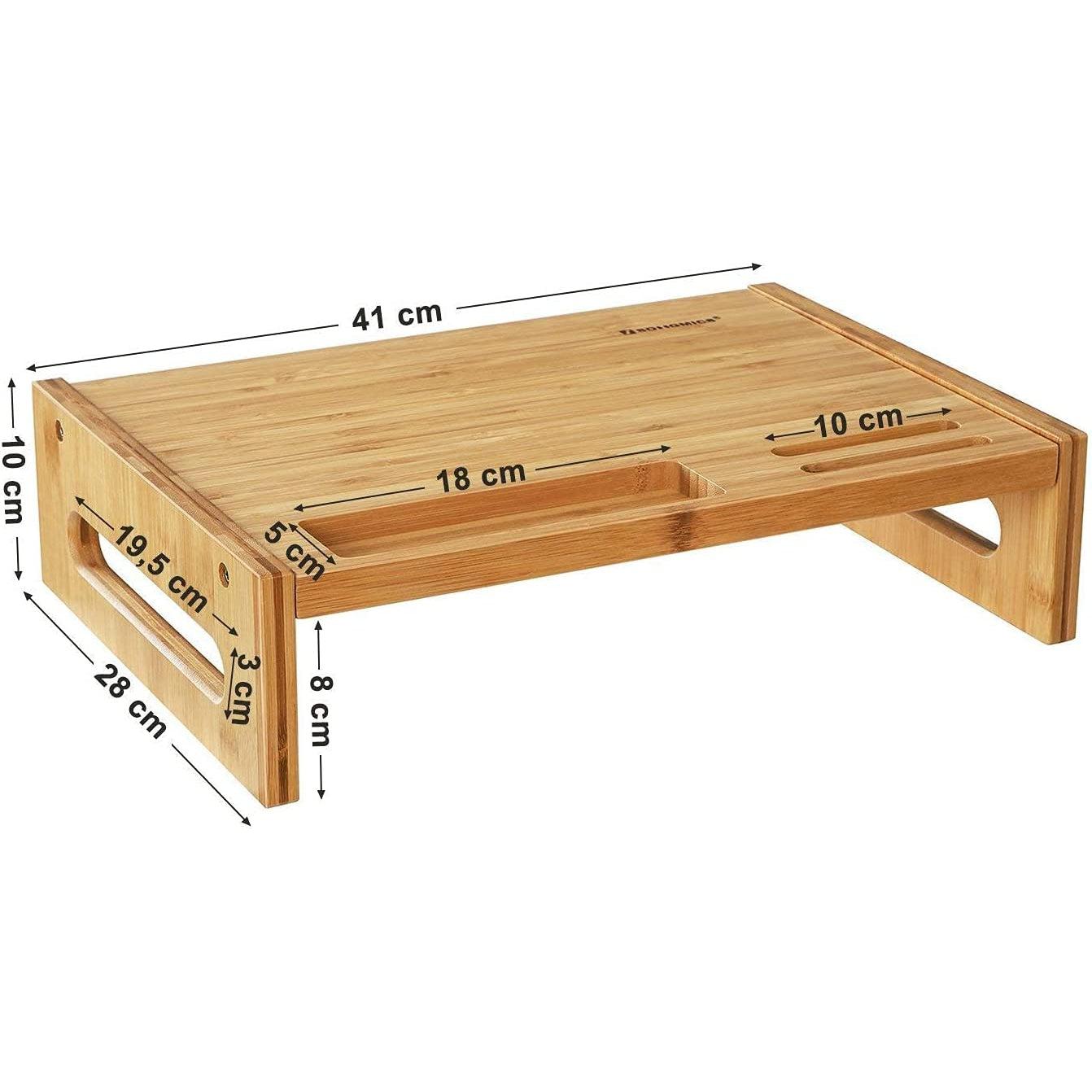 Stalak za monitor od bambusa, stolni organizator visine 10 cm | SONGMICS-vitahome.hr