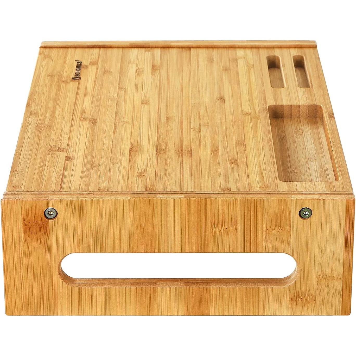 Stalak za monitor od bambusa, stolni organizator visine 10 cm | SONGMICS-vitahome.hr