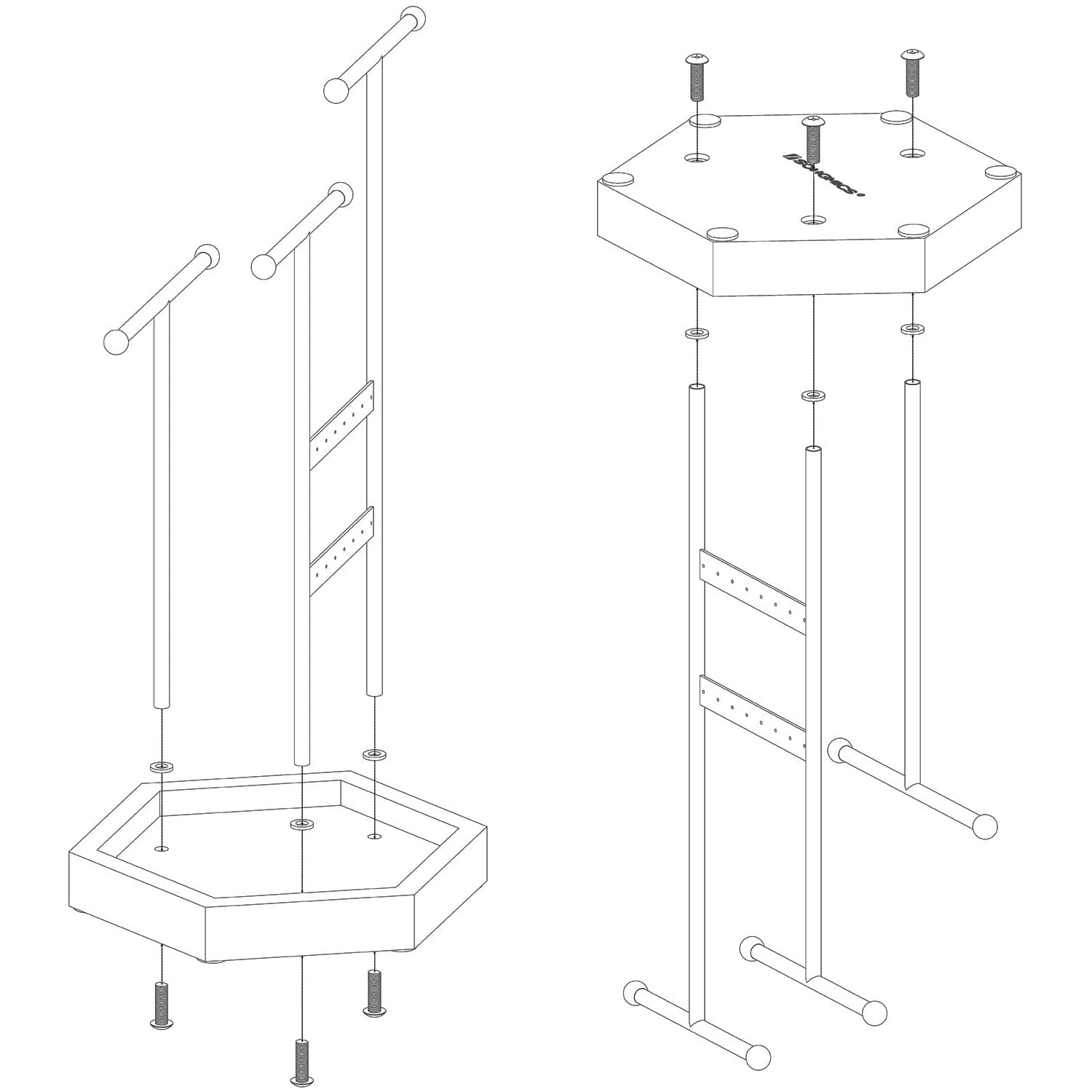 Stalak za nakit, od metala i drveta, 20,5 x 18 x 36 cm, boje drveta i bijeli | SONGMICS-vitahome.hr