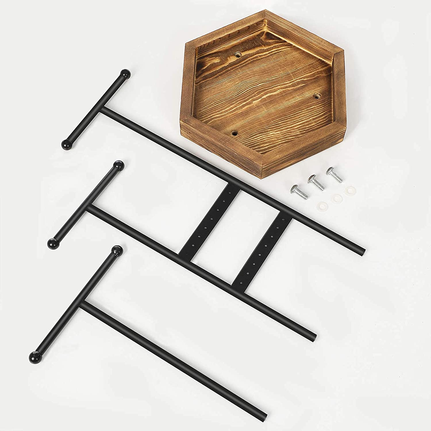 Stalak za nakit, od metala i drveta, 20,5 x 18 x 36 cm, boje drveta i crni | SONGMICS-vitahome.hr