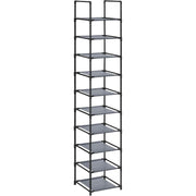 Stalak za obuću na 10 razina, metalni okvir, 33 x 33 x 173 cm, sivi | SONGMICS-SONGMICS-Vita Home