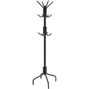 Stalak za odjeću, metalni s 12 kuka, 55 x 55 x 180 cm, crni