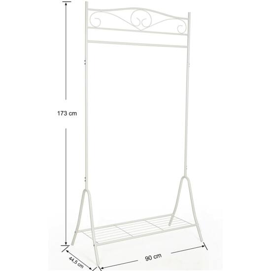 Stalak za odjeću sa šipkom za odjeću, 173 x 90 x 44,5 cm, bijela | SONGMICS-vitahome.hr