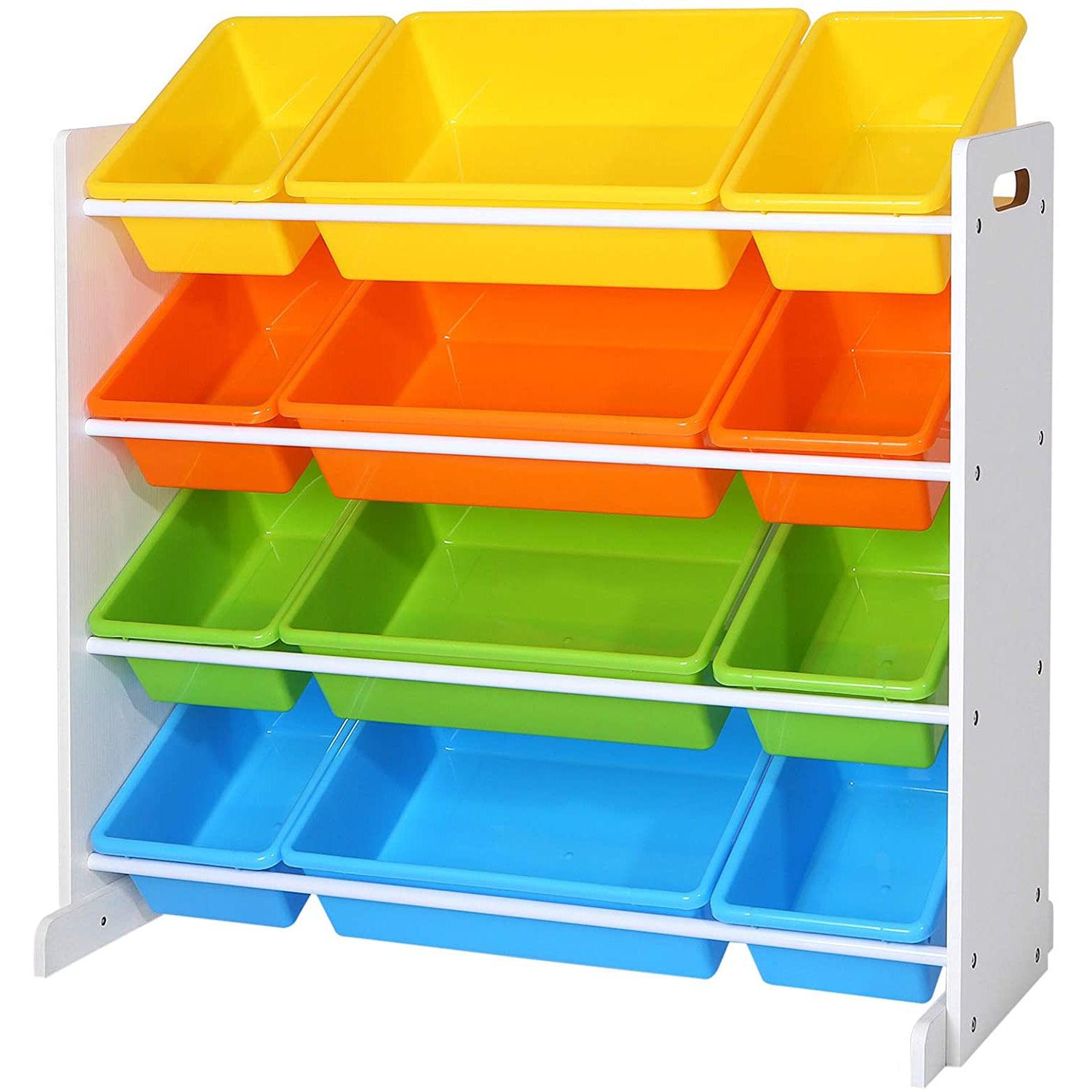 Stalak za odlaganje dječjih igračaka s kutijom za odlaganje 86 x 26,5 x 78 cm | Skladištenje igračaka-vitahome.hr