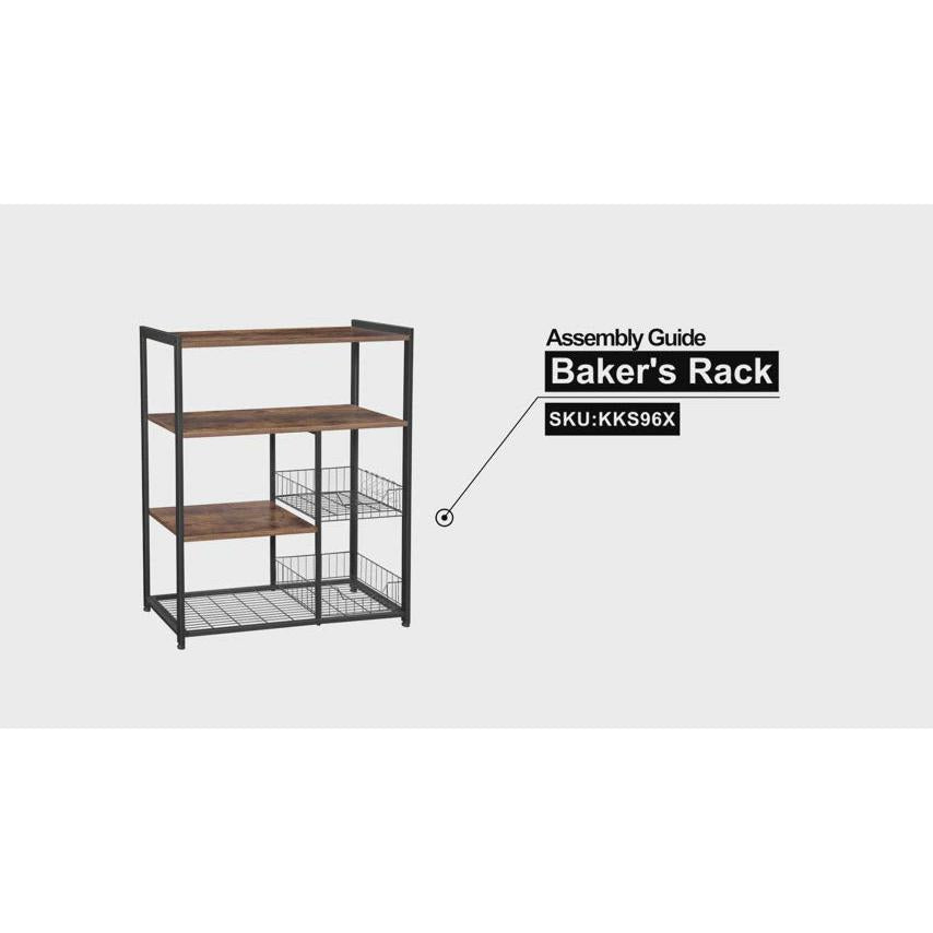 Stalak za pečenje, Kuhinjska polica s 2 metalne mrežaste košare 80 x 35 x 95 cm | Vasagle-vitahome.hr