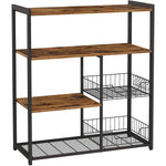 Stalak za pečenje, Kuhinjska polica s 2 metalne mrežaste košare 80 x 35 x 95 cm | Vasagle-vitahome.hr