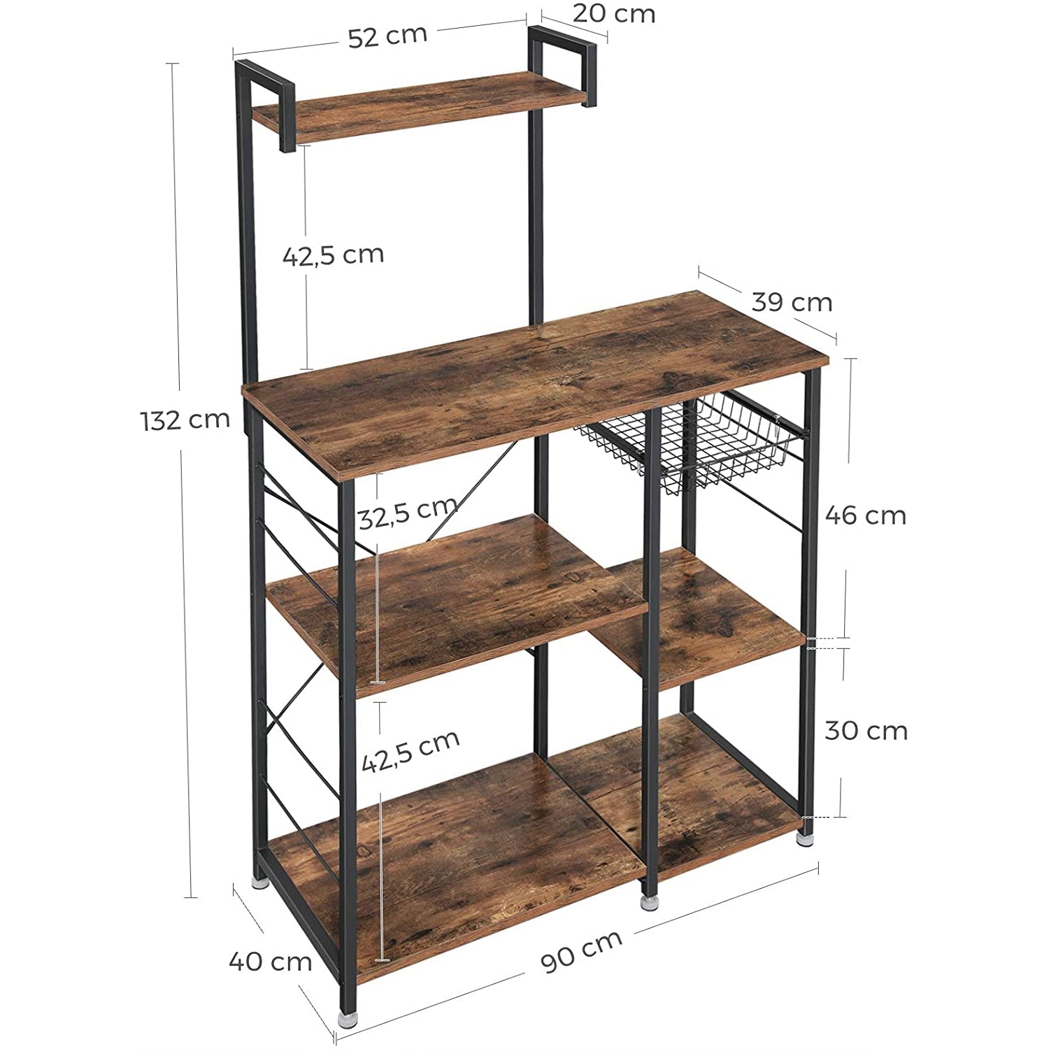 Stalak za pečenje, polica za pečenje, stalak 90 x 40 x 132 cm | Vasagle-vitahome.hr