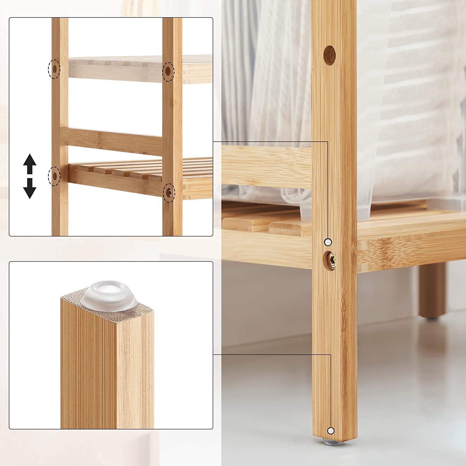 Stalak za pohranu s 3 police od bambusa 45 x 80 x 31,5 cm | SONGMICS-vitahome.hr