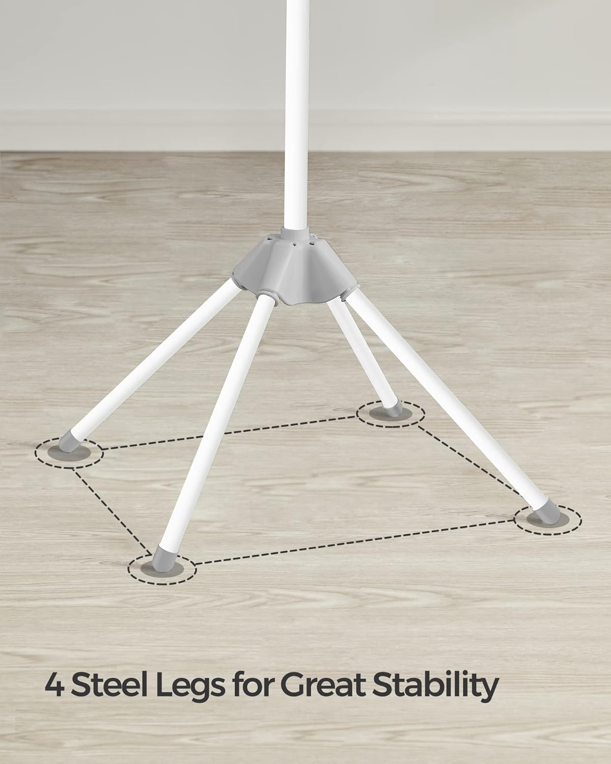 Stalak za sušenje rublja visine 150 cm, sivo-bijeli | SONGMICS-SONGMICS-Vita Home