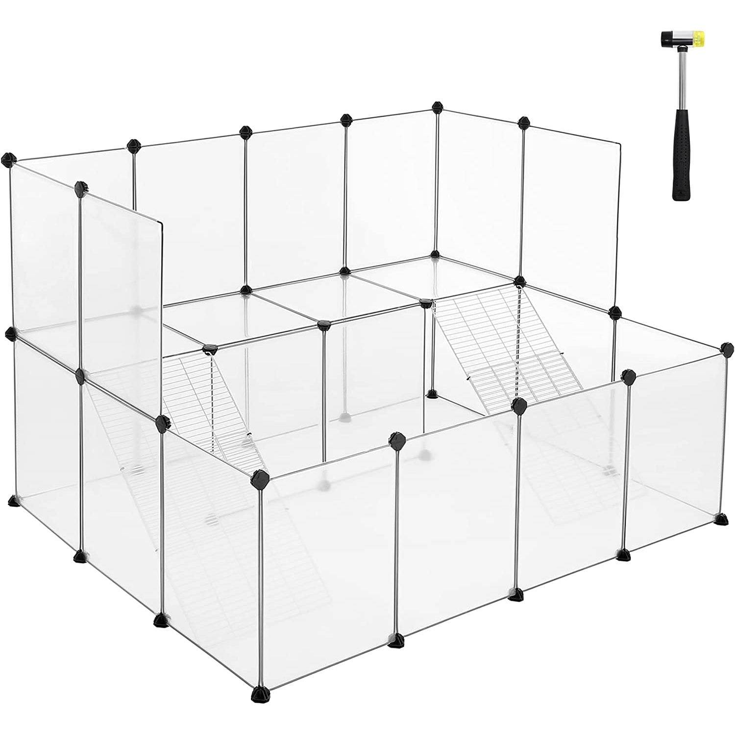 Staza za kućne ljubimce, 143 x 92 x 108 cm, bijela | SONGMICS-vitahome.hr