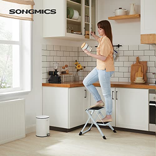 Stepenica na 2 razine, stabilno, prijenosno i sklopivo, nosivost 150 kg, bijele | SONGMICS-vitahome.hr