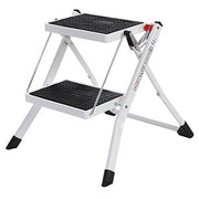 Stepenica na 2 razine, stabilno, prijenosno i sklopivo, nosivost 150 kg, bijele | SONGMICS-vitahome.hr