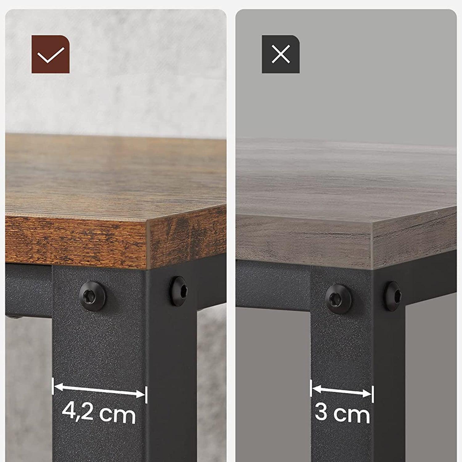 Stol za kavu s rešetkastom policom 106,2 x 45 x 60,2 cm, rustikalno smeđi | VASAGLE-vitahome.hr
