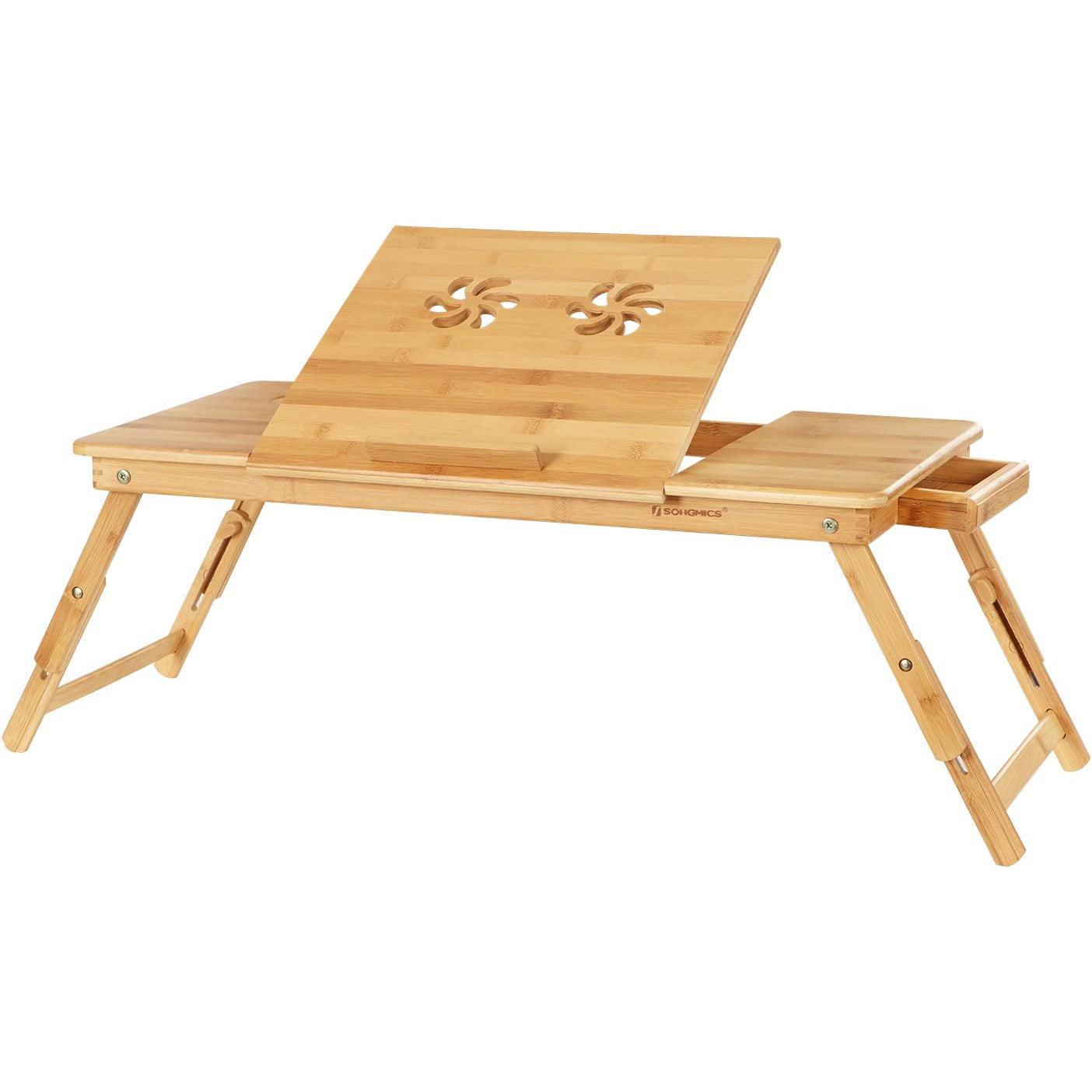 Stol za laptop od bambusa, sklopivi poslužavnik za doručak | SONGMICS-vitahome.hr