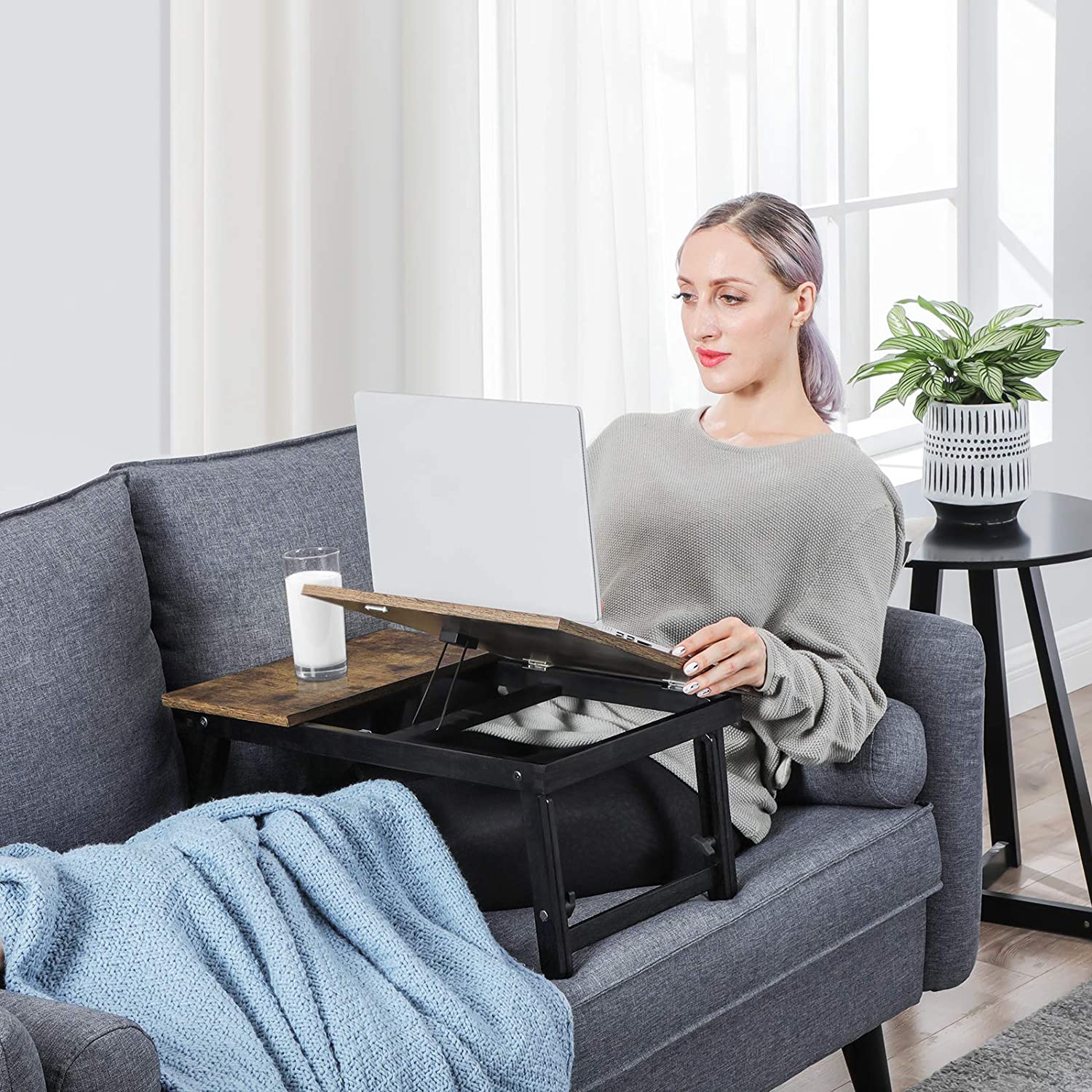 Stol za prijenosno računalo, poslužavnik za doručak 55 x 35 x 23 cm | SONGMICS-vitahome.hr