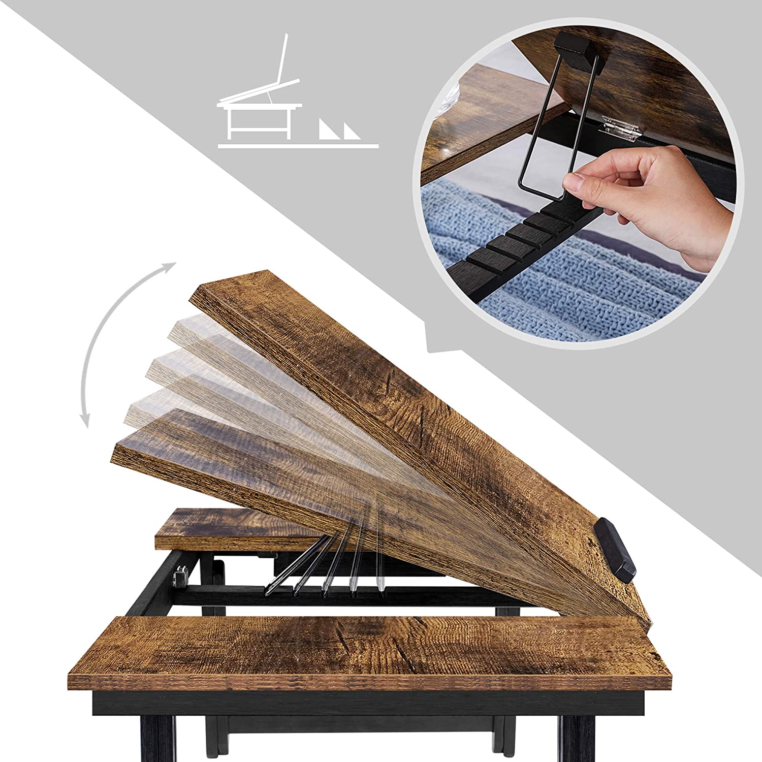 Stol za prijenosno računalo, stalak za laptop, podesivi poslužavnik za doručak | SONGMICS-vitahome.hr