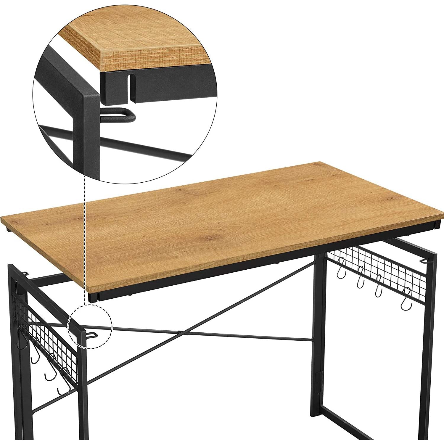 stol za računalo, sklopivi stol s 8 kuka 100 x 76,5 x 50 cm | Vasagle-vitahome.hr