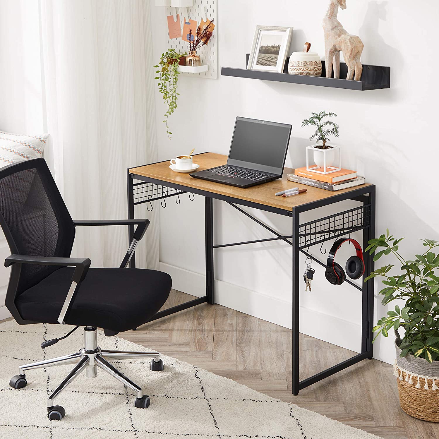 stol za računalo, sklopivi stol s 8 kuka 100 x 76,5 x 50 cm | Vasagle-vitahome.hr