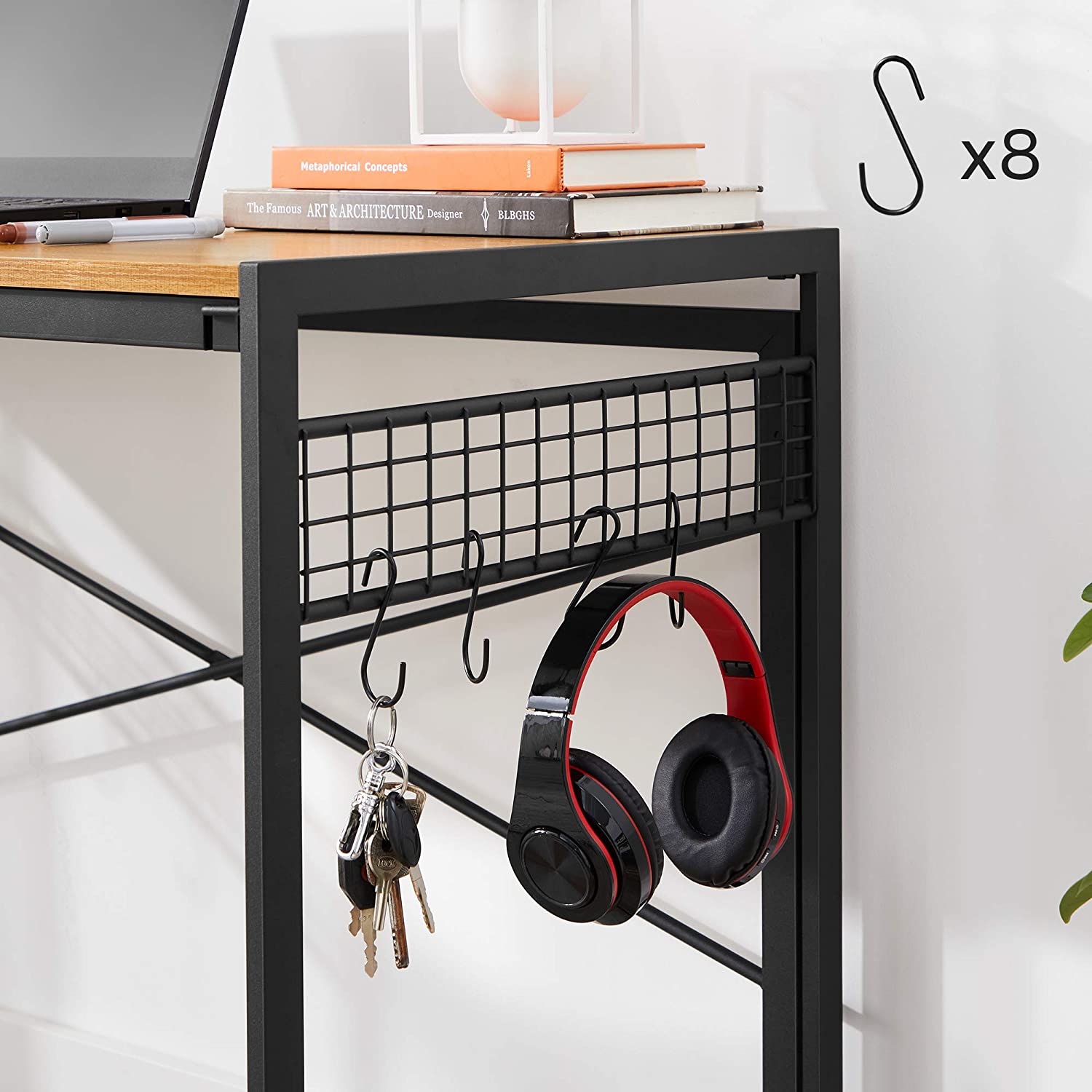 stol za računalo, sklopivi stol s 8 kuka 100 x 76,5 x 50 cm | Vasagle-vitahome.hr