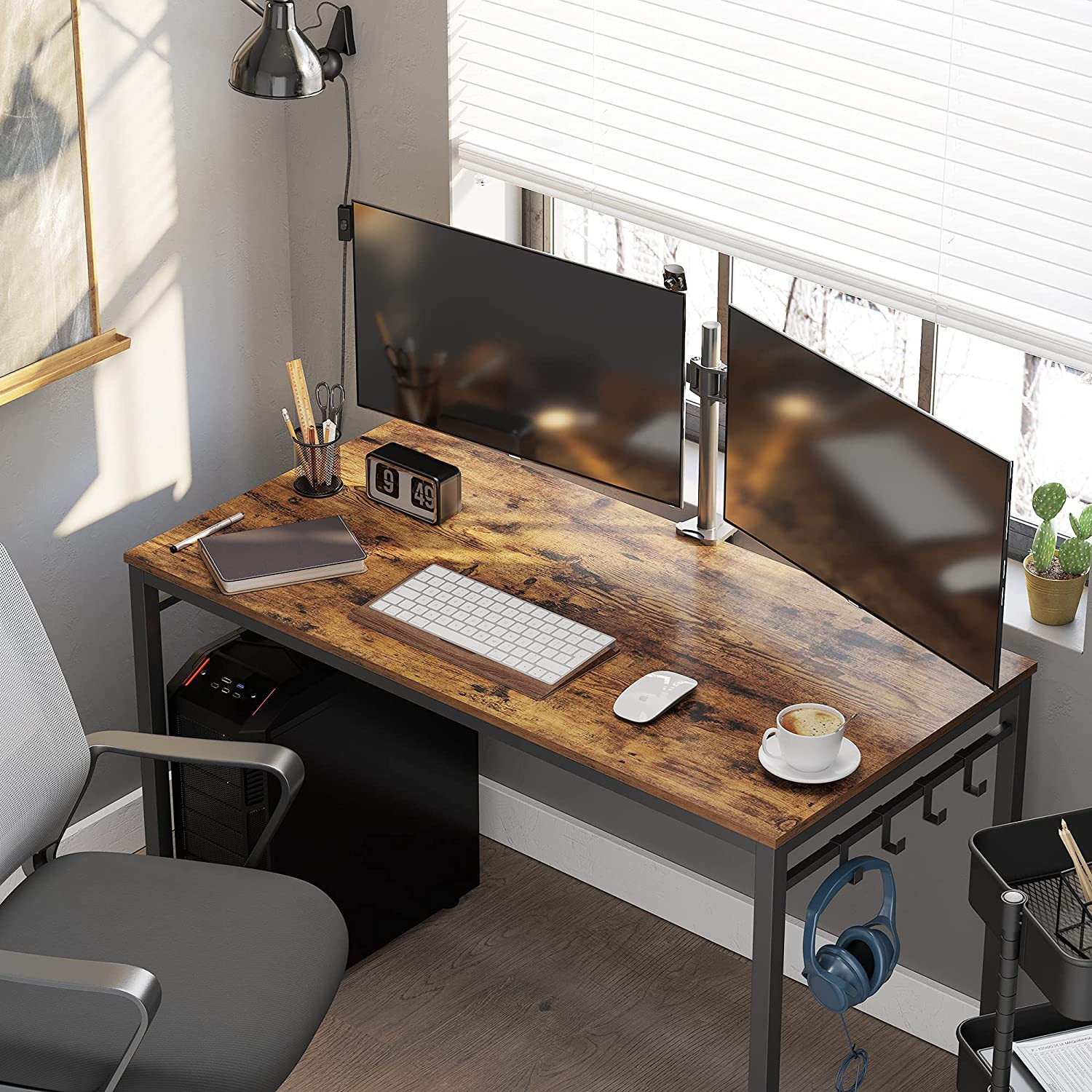 stol za računalo, stol s 8 kuka, 120 x 60 x 75 cm | Vasagle-vitahome.hr