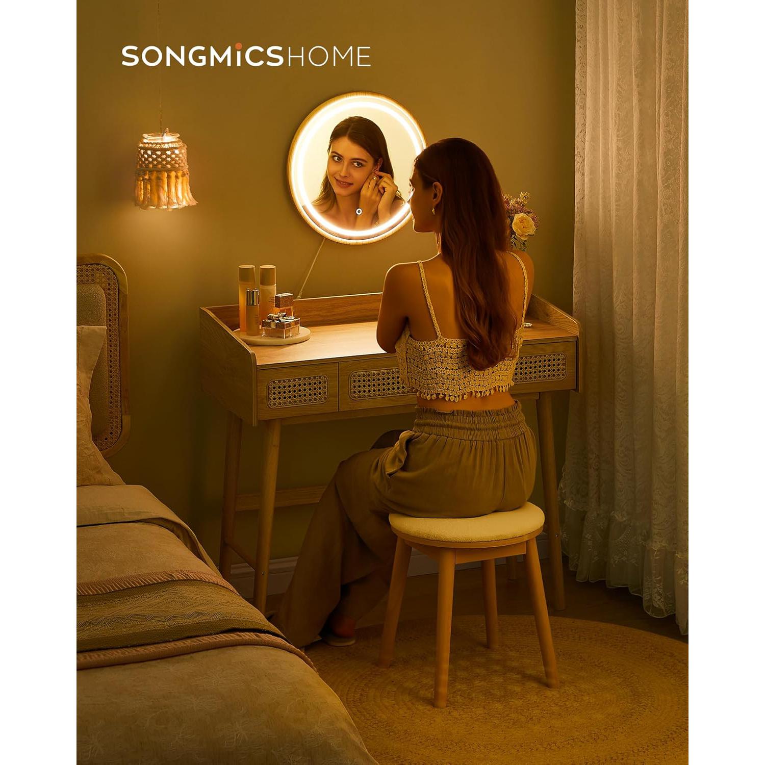 Stolac s udobnom podstavom, nosivost do 120 kg, 37 x 37 x 43 cm, krem-bež | SONGMICS-vitahome.hr