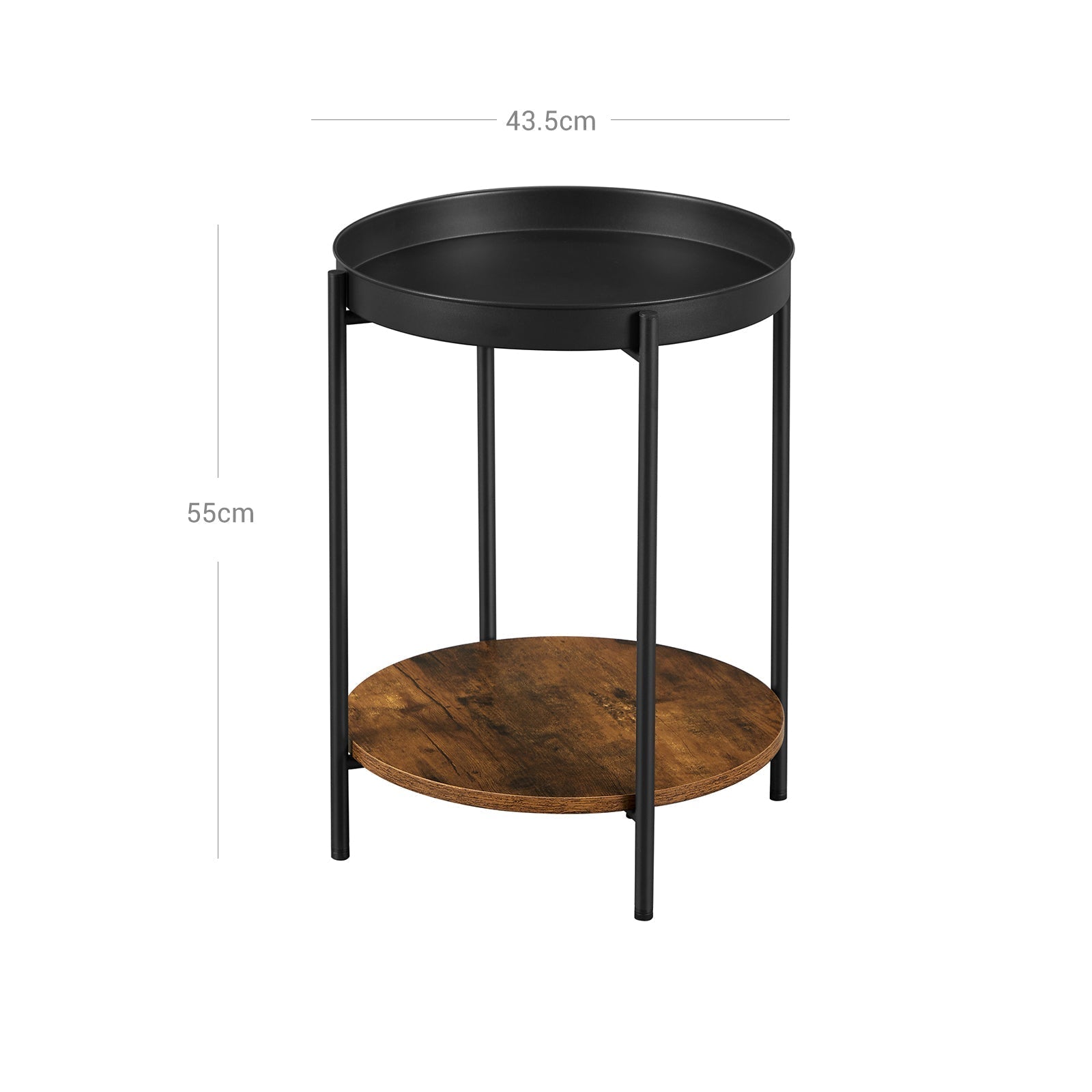 stolić, stolić za kavu na 2 razine 43,5 x 55 cm | Vasagle-vitahome.hr