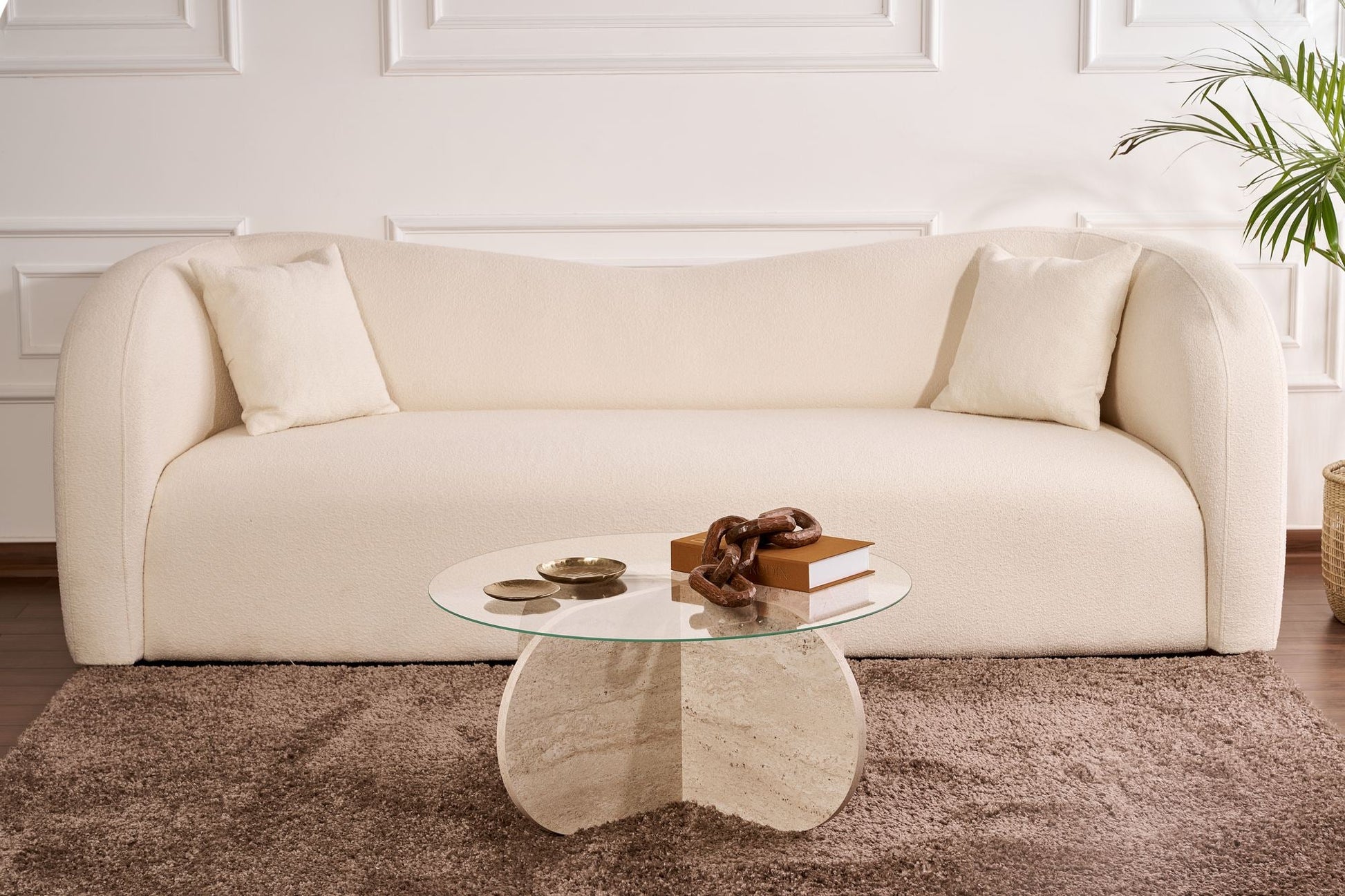 Stolić za kavu Aeris - Travertine, Transparent | AG-vitahome.hr