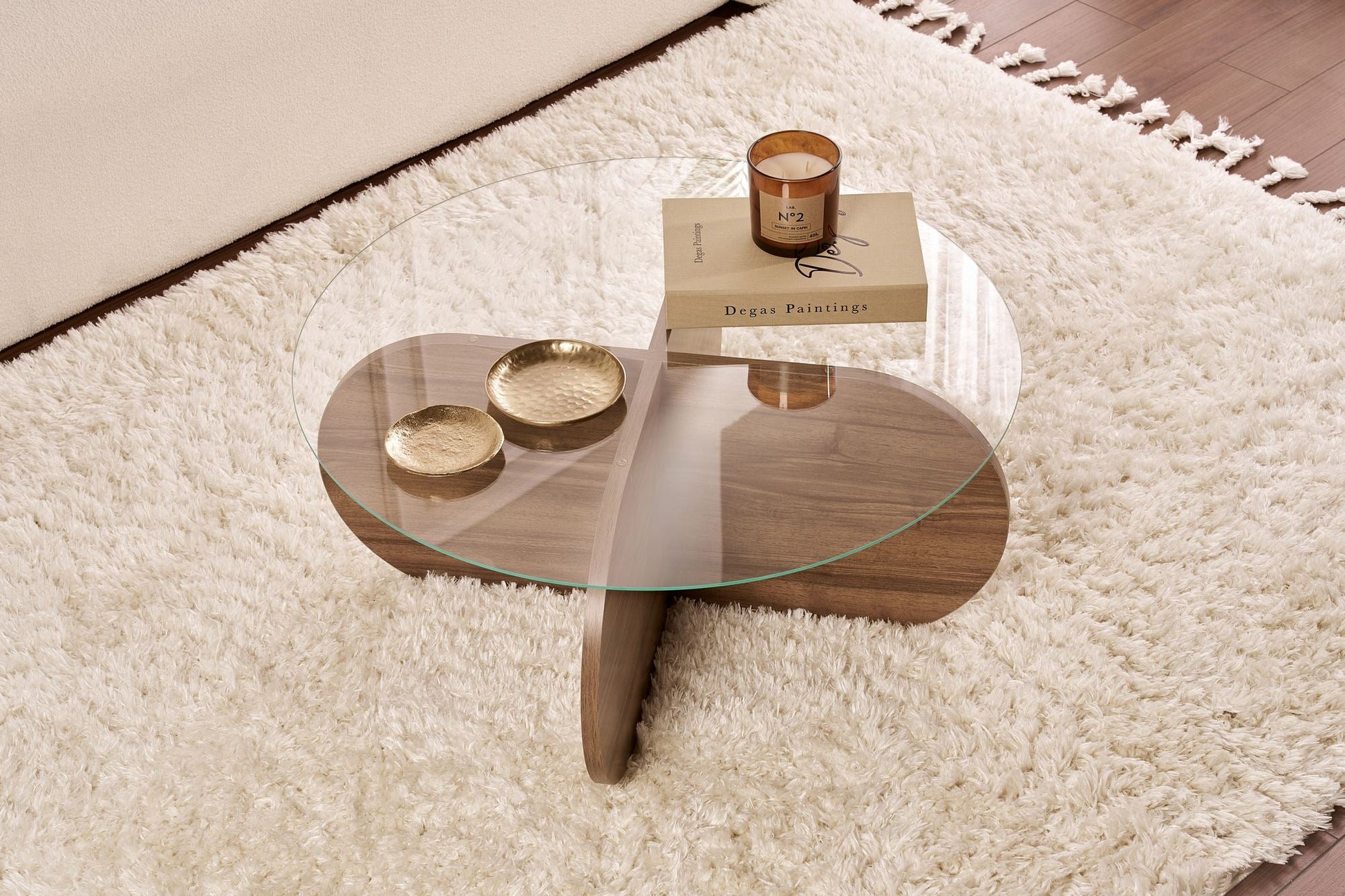 Stolić za kavu Aeris - Walnut, Transparent | AG-vitahome.hr