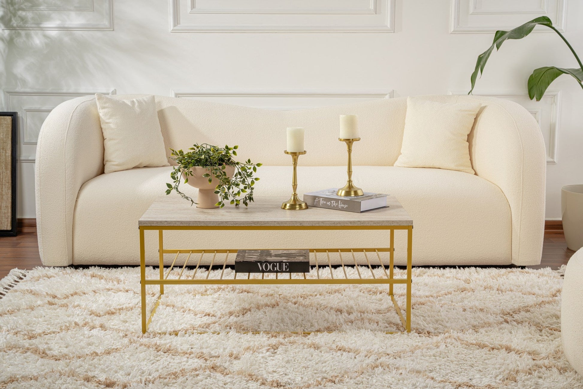 Stolić za kavu Asude - Gold, Travertine | AG-vitahome.hr