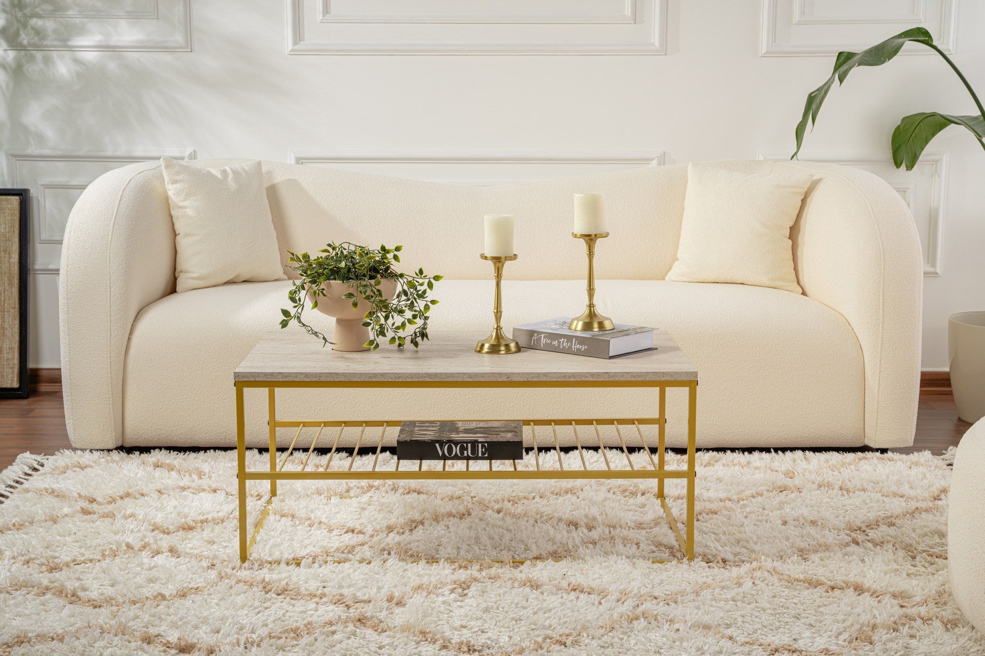 Stolić za kavu Asude - Gold, Travertine | AG-vitahome.hr