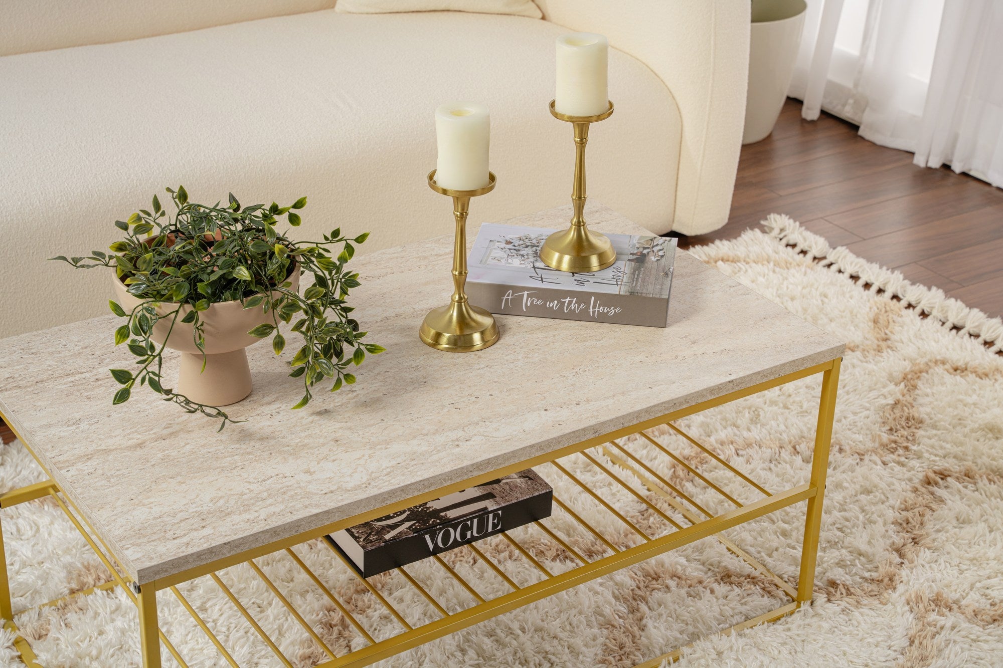 Stolić za kavu Asude - Gold, Travertine | AG-vitahome.hr
