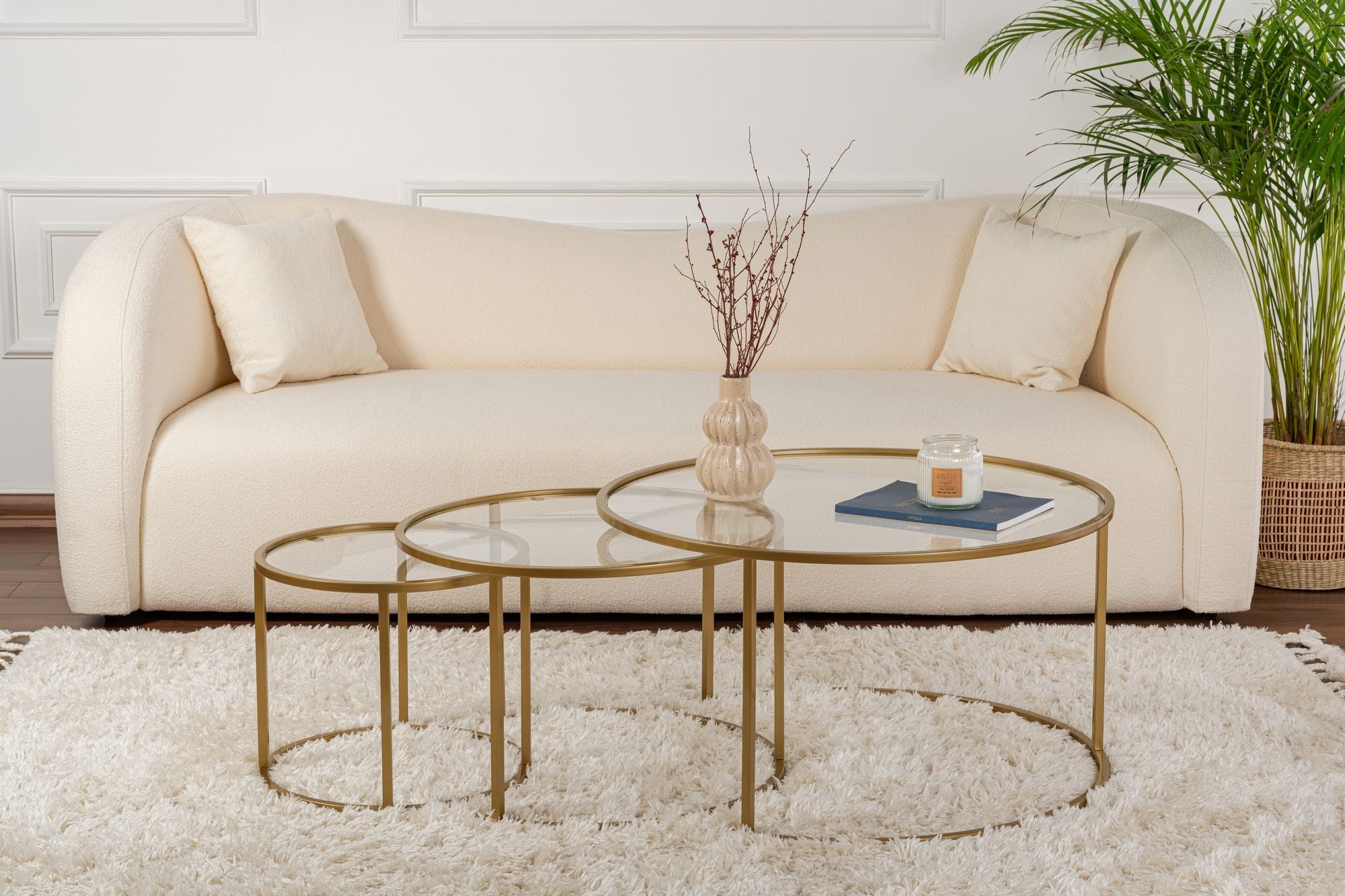 Stolić za kavu Aurum - 80, 60, 42 - Gold, Transparent | AG-vitahome.hr