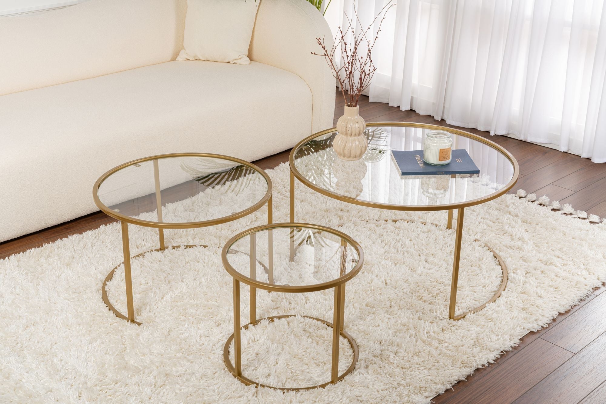 Stolić za kavu Aurum - 80, 60, 42 - Gold, Transparent | AG-vitahome.hr