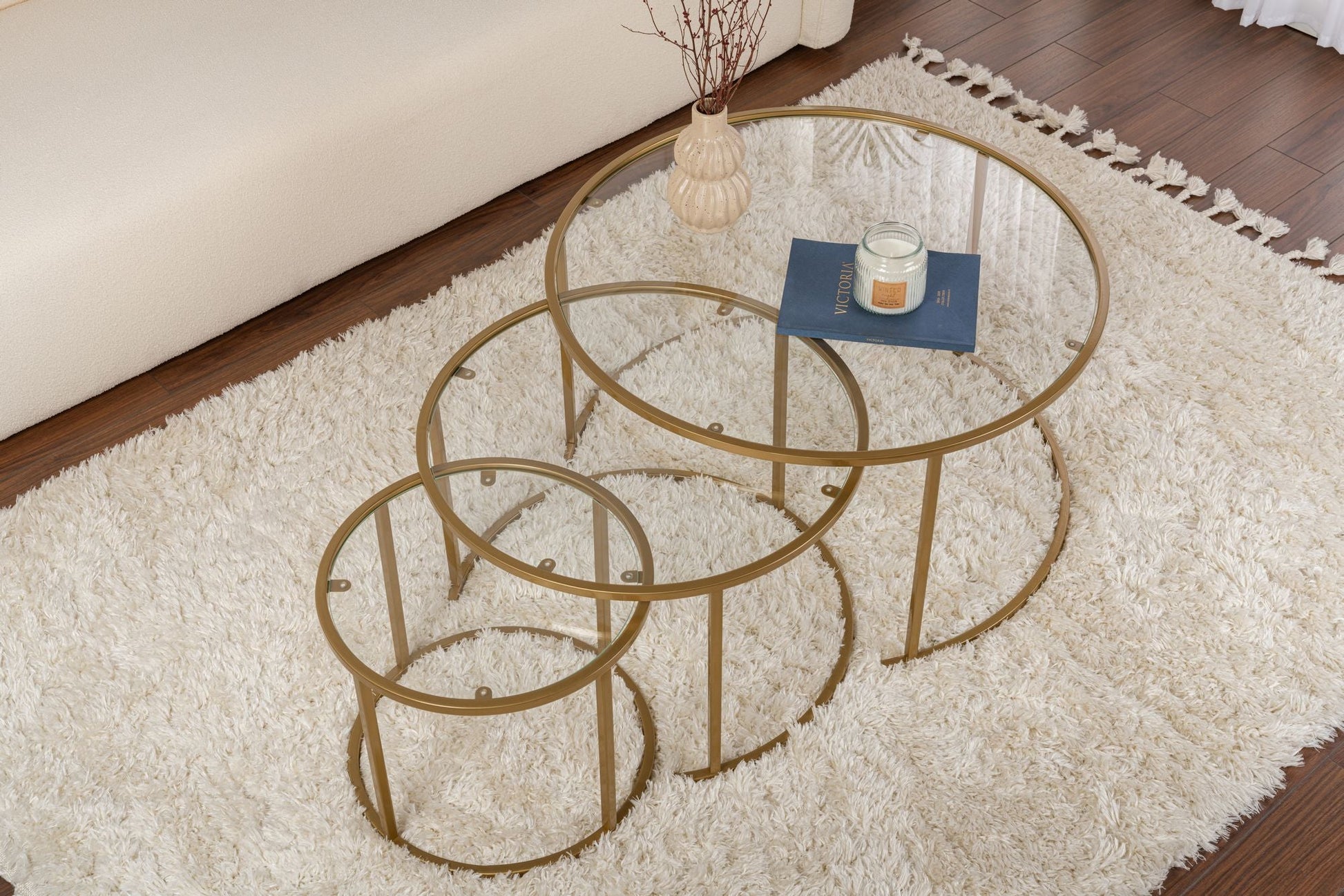 Stolić za kavu Aurum - 80, 60, 42 - Gold, Transparent | AG-vitahome.hr